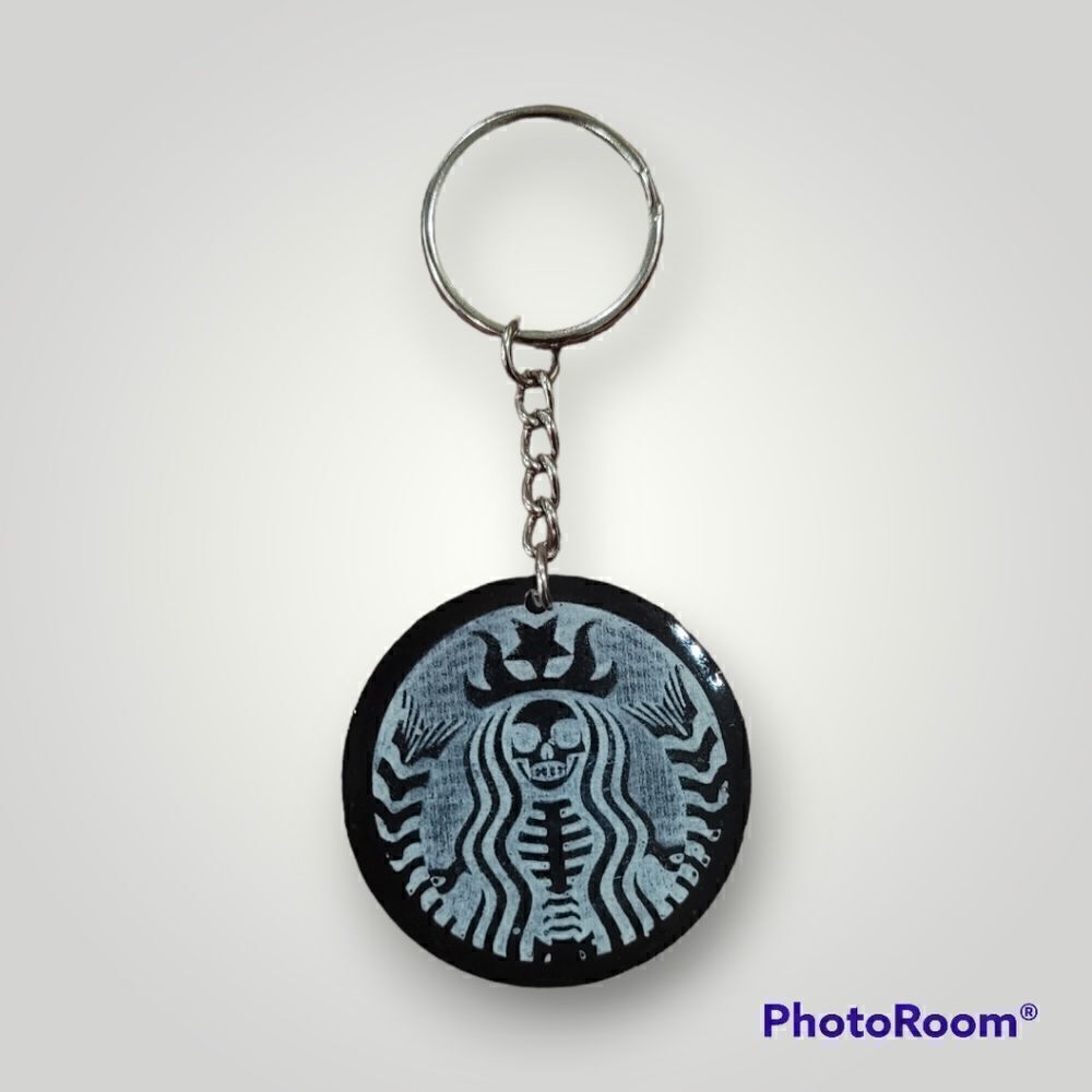Starbucks Skelton Coffee keychain (Z174)